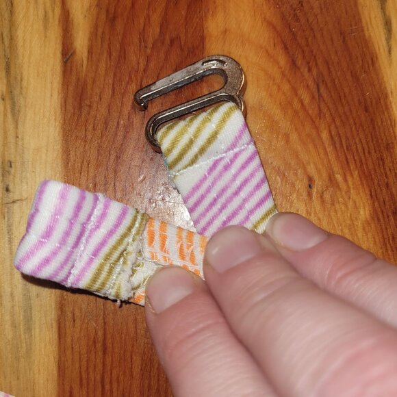 Roxy Women's Medium Rainbow Stripe Halter Bikini Top Triangle Cups Back Logo - Picture 7 of 10